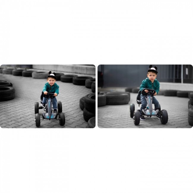 Kart cu pedale si roti gonflabile, Gokart RK-591, Ricokids - Negru