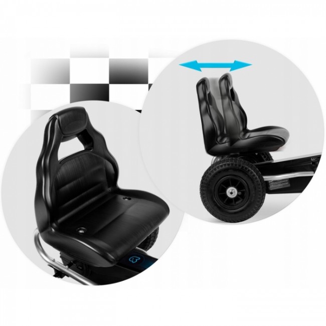 Kart cu pedale si roti gonflabile, Gokart RK-591, Ricokids - Negru