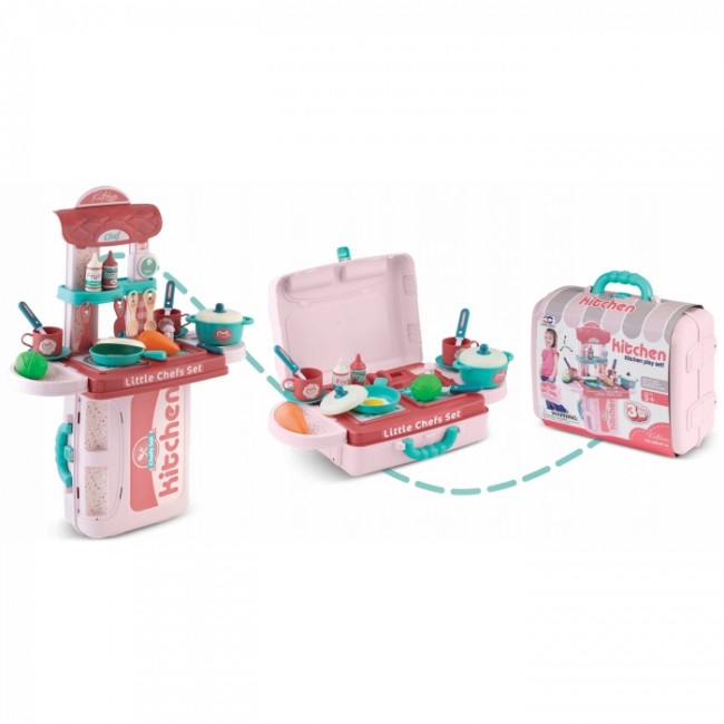 Bucatarie 3 in 1 cu accesorii incluse Ricokids 772900 - Roz