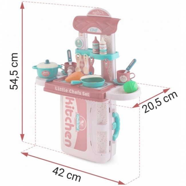 Bucatarie 3 in 1 cu accesorii incluse Ricokids 772900 - Roz