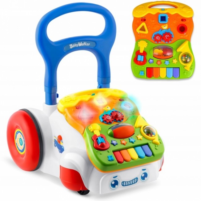 Antemergator 2 in 1 cu diverse activitati si muzica Ricokids RK-744 - Alb