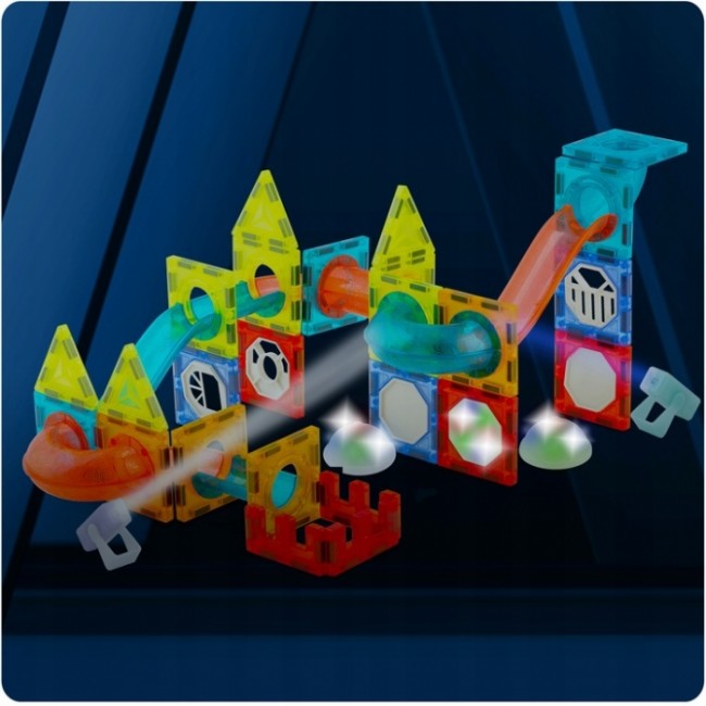 Blocuri magnetice si lumini, 75 elemente, Ricokids RK-763