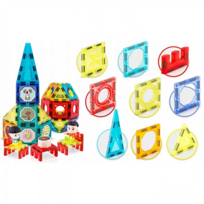 Blocuri magnetice, 98 elemente, Orasel Ricokids RK-768