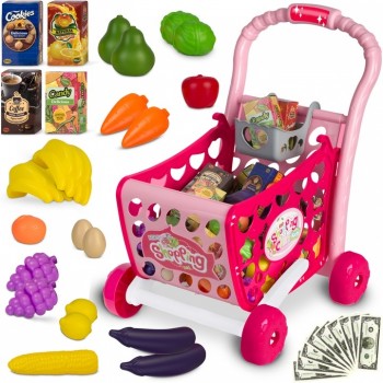 Cos de cumparaturi cu accesorii incluse Ricokids 773401 - Roz Cos de cumparaturi cu accesorii incluse Ricokids 773401 - Roz