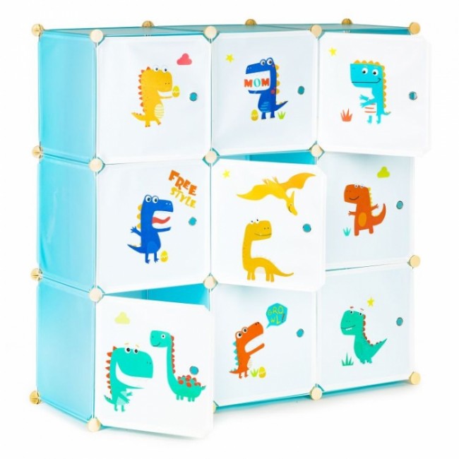 Raft modular cu 9 compartimente pentru camera copilului Ecotoys 09A