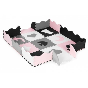Salteluta de joaca tip puzzle cu pereti, 25 elemente, Ecotoys ECOEVA011 Salteluta de joaca tip puzzle cu pereti, 25 elemente, Ecotoys ECOEVA011
