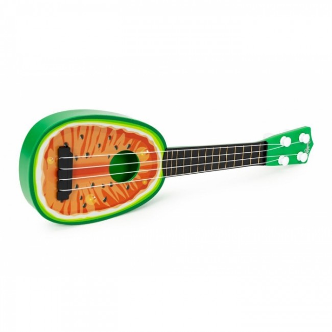 Chitara ukulele pentru copii cu 4 corzi Ecotoys MJ030 - Pepene