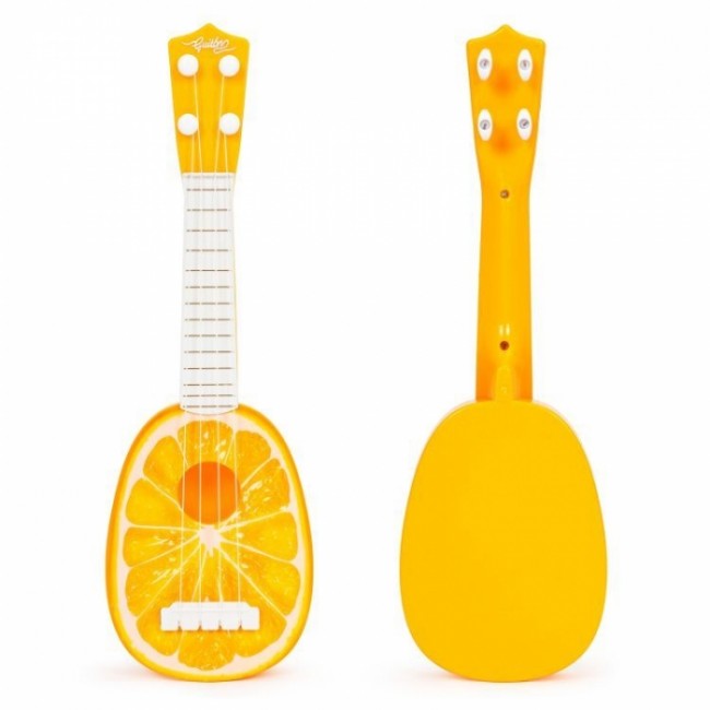 Chitara ukulele pentru copii cu 4 corzi Ecotoys MJ030 - Portocala