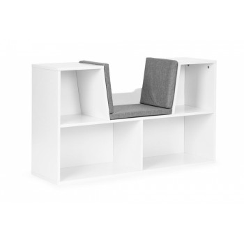 Mobilier pentru depozitarea cartilor si jucariilor cu sezut Ecotoys ZKB-5W Mobilier pentru depozitarea cartilor si jucariilor cu sezut Ecotoys ZKB-5W
