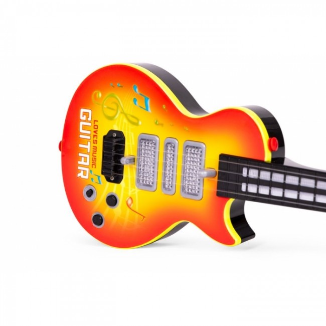 Chitara electrica pentru copii cu 8 melodii si LED-uri Ecotoys HC566237