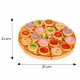 Jucarie interactiva din lemn sub forma de pizza, 27 elemente, Ecotoys TL733030