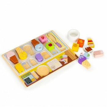 Jucarie interactiva din lemn sub forma de magazin cu inghetata, 27 elemente, Ecotoys TL91084 Jucarie interactiva din lemn sub forma de magazin cu inghetata, 27 elemente, Ecotoys TL91084