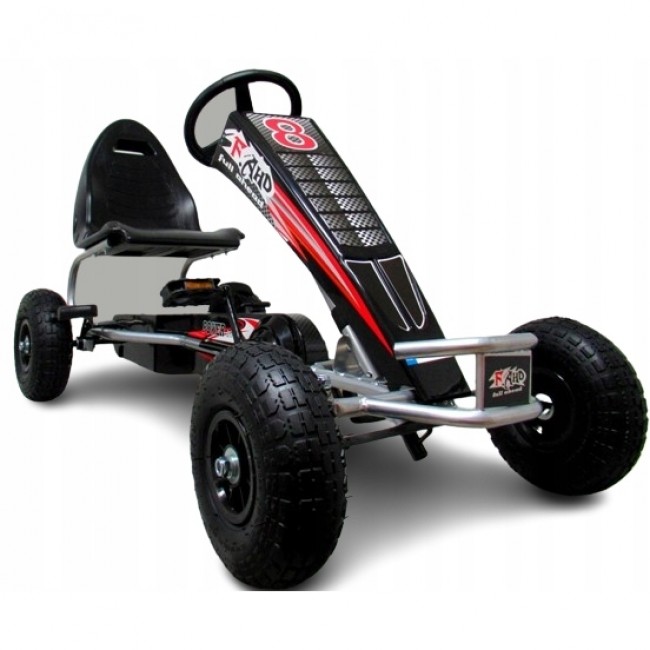 Kart cu pedale Gokart, 4-10 ani, roti gonflabile, G5 R-Sport - Negru