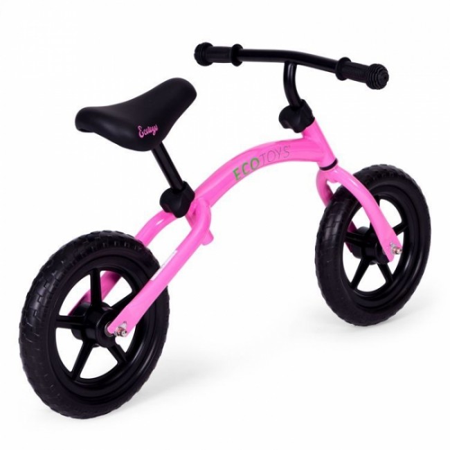 Bicicleta fara pedale cu roti din spuma EVA Ecotoys YM-BB-13 - Roz