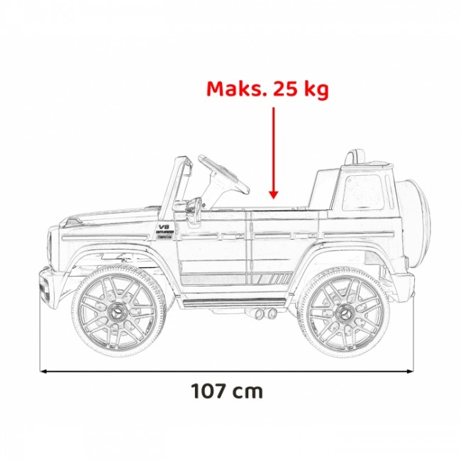 Masinuta electrica cu telecomanda MERCEDES AMG G63, roti EVA, scaun tapitat, varsta 1-5 ani, 107x70x57 cm, putere 50W – Negru