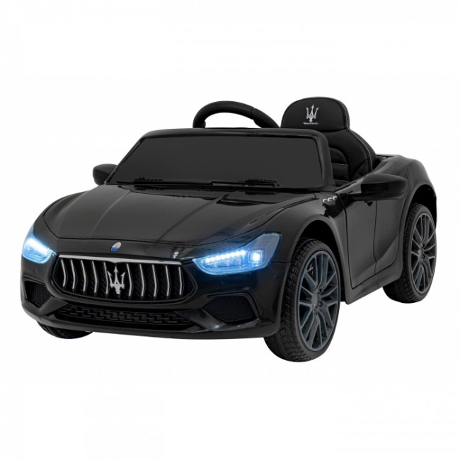 Masinuta electrica cu telecomanda MASERATI GHIBLI, roti EVA, scaun tapitat, 100x66x41 cm, putere 60W - Negru