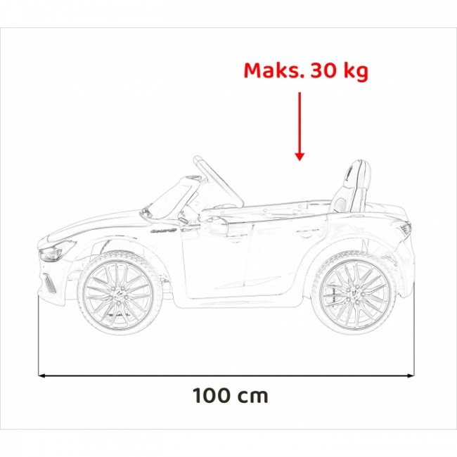 Masinuta electrica cu telecomanda MASERATI GHIBLI, roti EVA, scaun tapitat, 100x66x41 cm, putere 60W - Negru