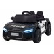 Masinuta electrica cu telecomanda AUDI R8 Police, roti EVA, scaun tapitat, 98x59x43 cm, putere 70W - Negru