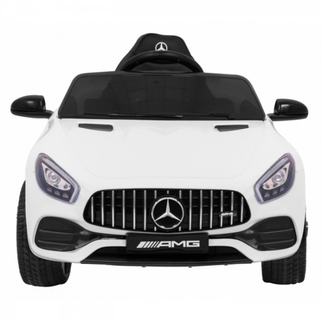 Masinuta electrica cu telecomanda MERCEDES BENZ GT, roti EVA, scaun tapitat, 108x68x48 cm, putere 70W - Alb