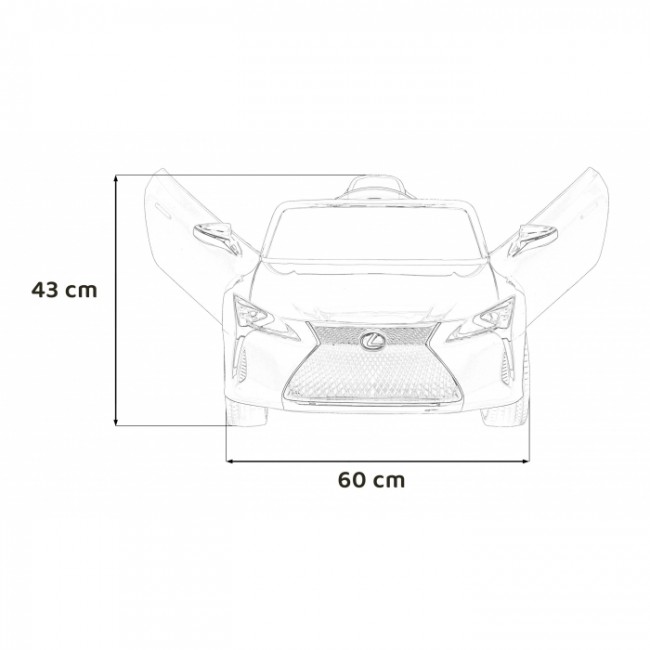 Masinuta electrica cu telecomanda LEXUS LC500, roti EVA, scaun tapitat, 108x60x43 cm, putere 70W - Alb