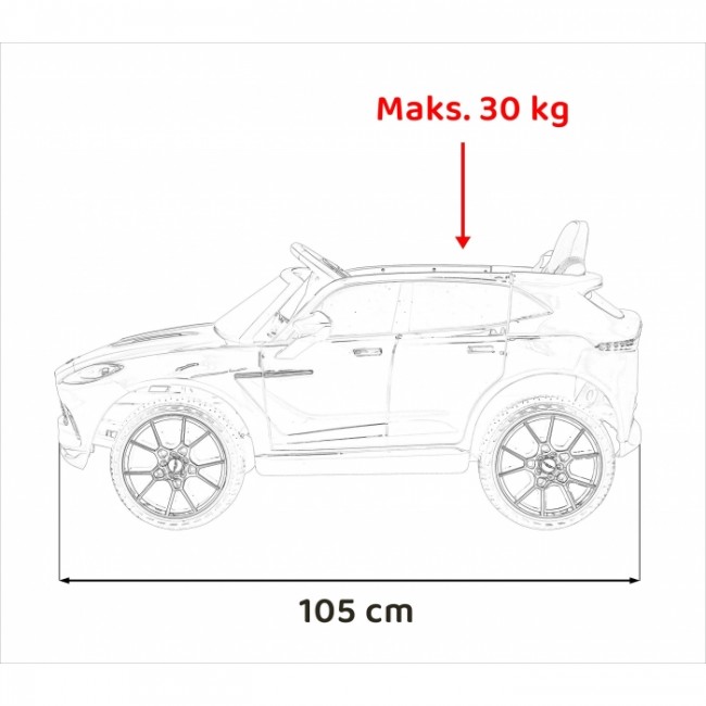 Masinuta electrica cu telecomanda ASTON MARTIN DBX, roti EVA, scaun tapitat, 105x62x48 cm, putere 100W - Negru