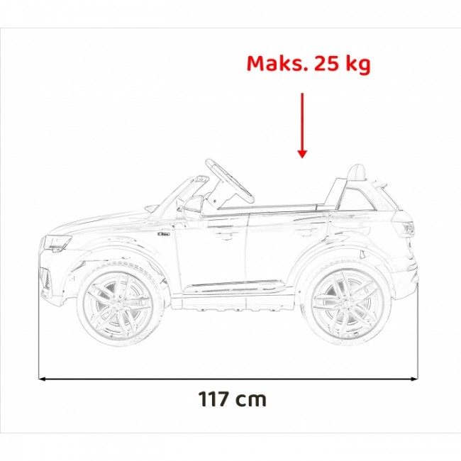 Masinuta electrica cu telecomanda AUDI Q7 NEW LIFT, roti EVA, scaun tapitat, 117x67x54 cm, putere 70W - Albastru