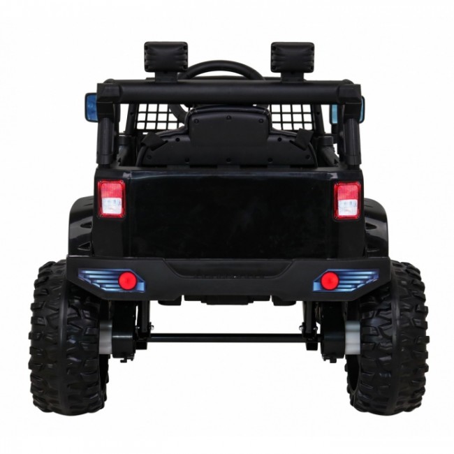 Masinuta electrica cu telecomanda JEEP DARK NIGHT, roti EVA, scaun tapitat, 100x67x59 cm, putere 70W - Negru