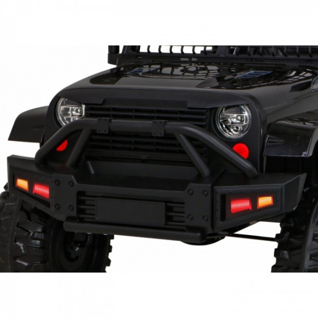 Masinuta electrica cu telecomanda JEEP DARK NIGHT, roti EVA, scaun tapitat, 100x67x59 cm, putere 70W - Negru