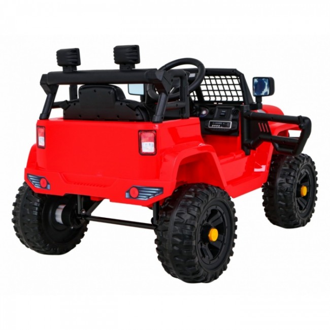 Masinuta electrica cu telecomanda JEEP DARK NIGHT, roti EVA, scaun tapitat, 100x67x59 cm, putere 70W - Rosu