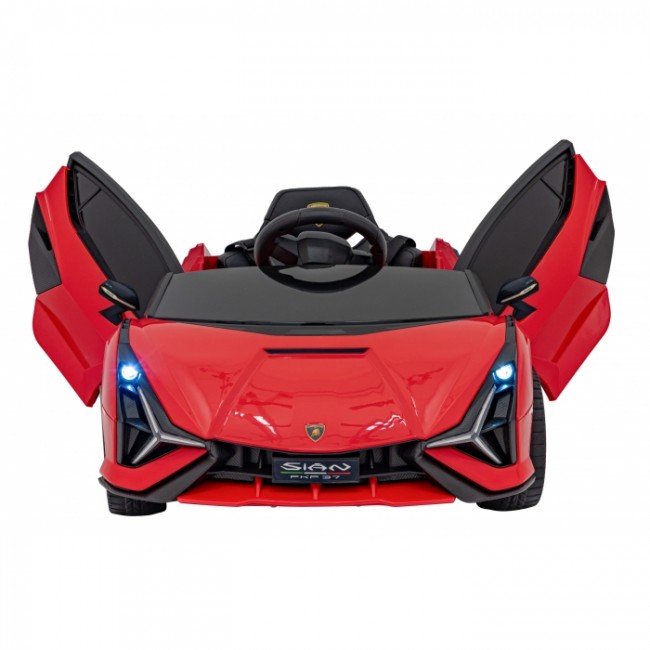 Masinuta electrica cu telecomanda LAMBORGHINI SIAN, roti EVA, scaun tapitat, 108x62x38 cm, putere 106W - Rosu