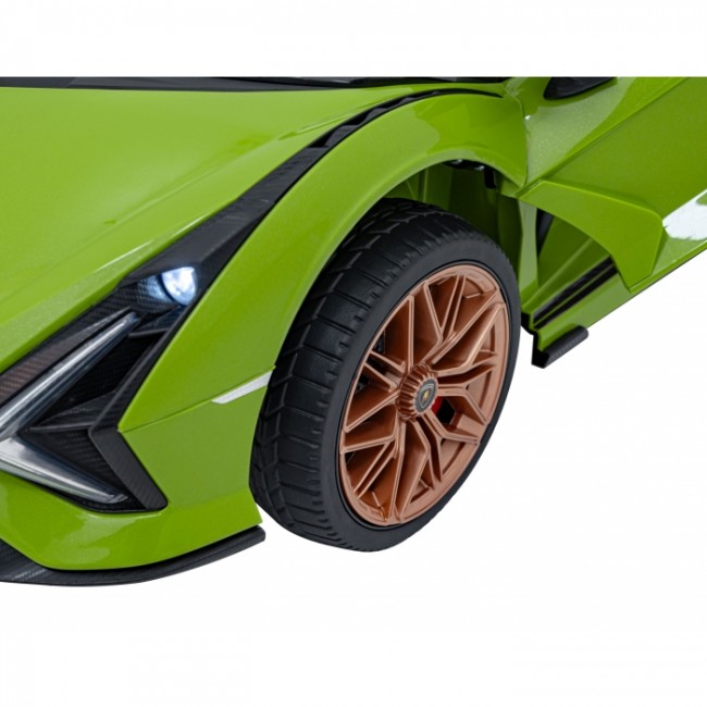 Masinuta electrica cu telecomanda LAMBORGHINI SIAN, roti EVA, scaun tapitat, 108x62x38 cm, putere 106W - Verde