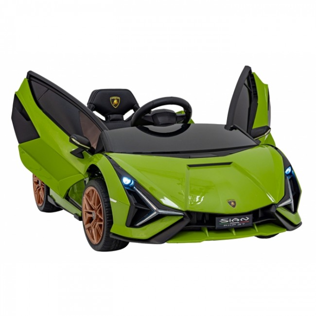 Masinuta electrica cu telecomanda LAMBORGHINI SIAN, roti EVA, scaun tapitat, 108x62x38 cm, putere 106W - Verde