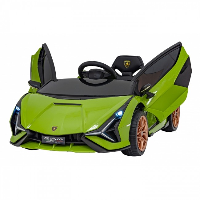 Masinuta electrica cu telecomanda LAMBORGHINI SIAN, roti EVA, scaun tapitat, 108x62x38 cm, putere 106W - Verde