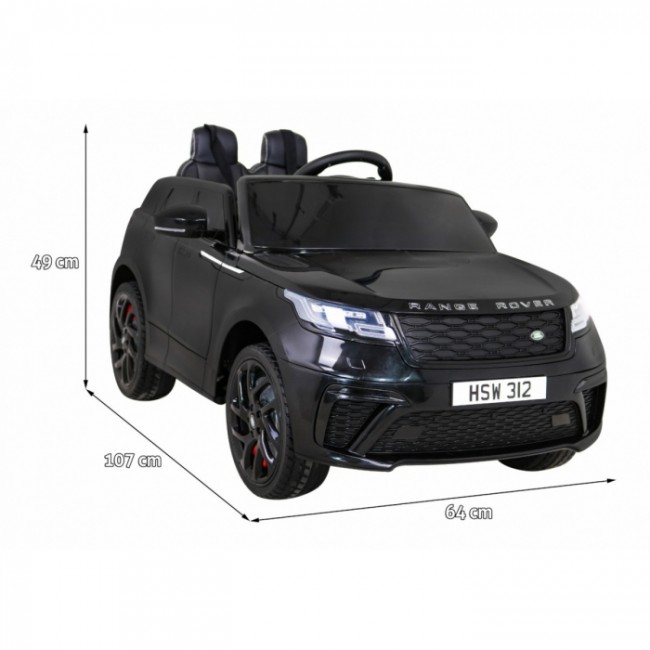 Masinuta electrica cu telecomanda RANGE ROVER VELAR, roti EVA, scaun tapitat, 107x64x49 cm, putere 70W - Negru