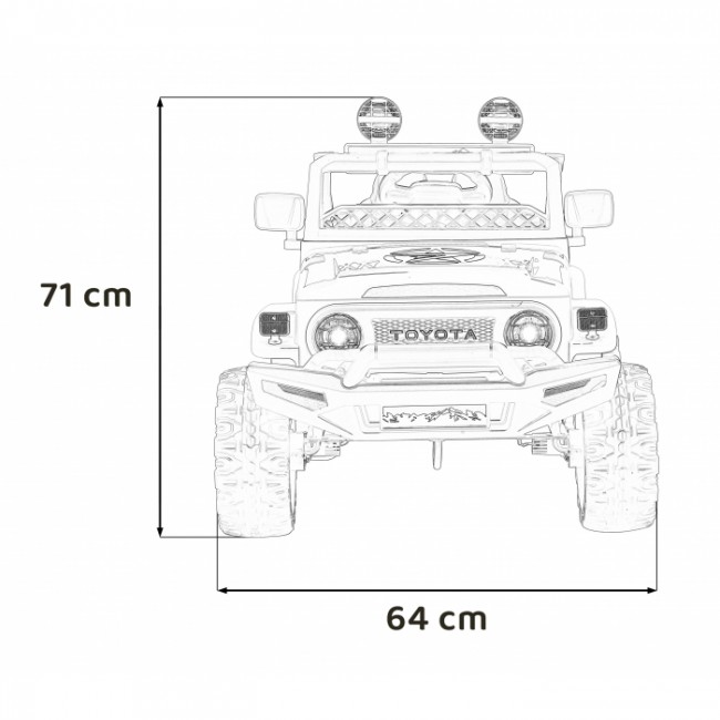 Masinuta electrica cu telecomanda TOYOTA FJ CRUISER 4 X 4, roti EVA, scaun tapitat, 100x64x71 cm, putere 90W - Negru