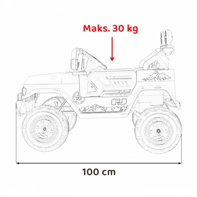 Masinuta electrica cu telecomanda TOYOTA FJ CRUISER 4 X 4, roti EVA, scaun tapitat, 100x64x71 cm, putere 90W - Negru