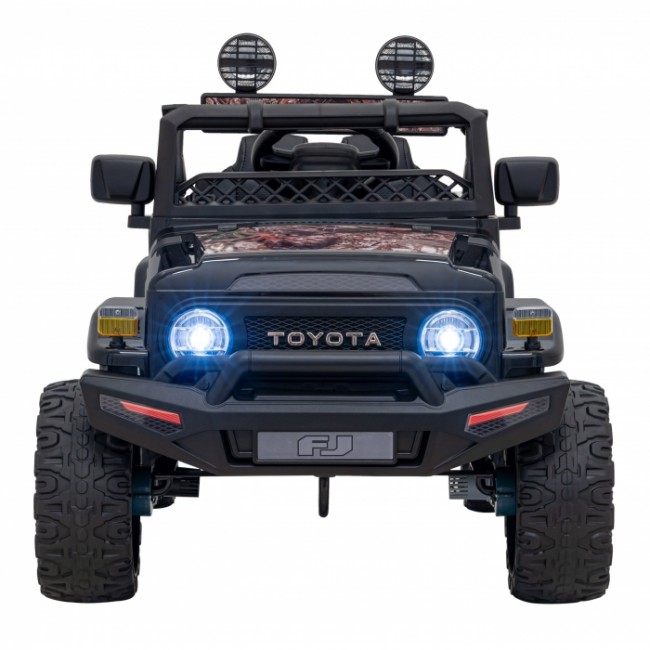 Masinuta electrica cu telecomanda TOYOTA FJ CRUISER 4 X 4, roti EVA, scaun tapitat, 100x64x71 cm, putere 90W - Negru