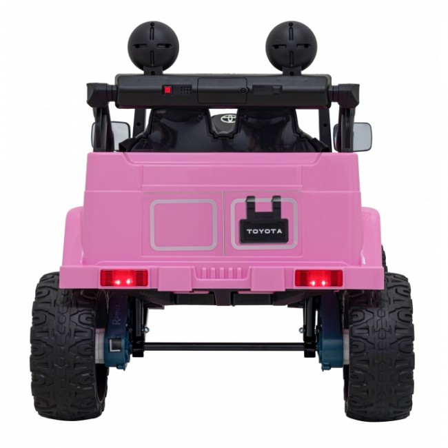 Masinuta electrica cu telecomanda TOYOTA FJ CRUISER 4 X 4, roti EVA, scaun tapitat, 100x64x71 cm, putere 90W - Roz