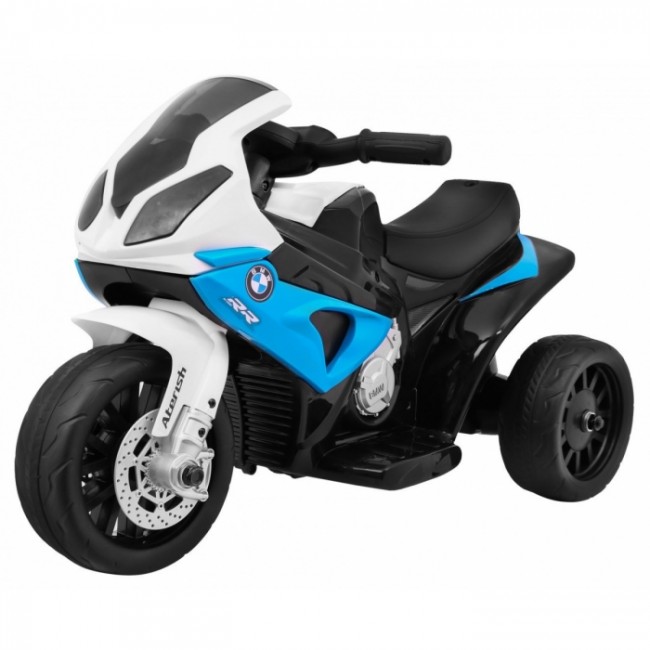 Motocicleta electrica BMW S1000 RR MINI, roti din plastic, scaun tapitat, 67x35.5x42 cm, putere 6V - Albastru