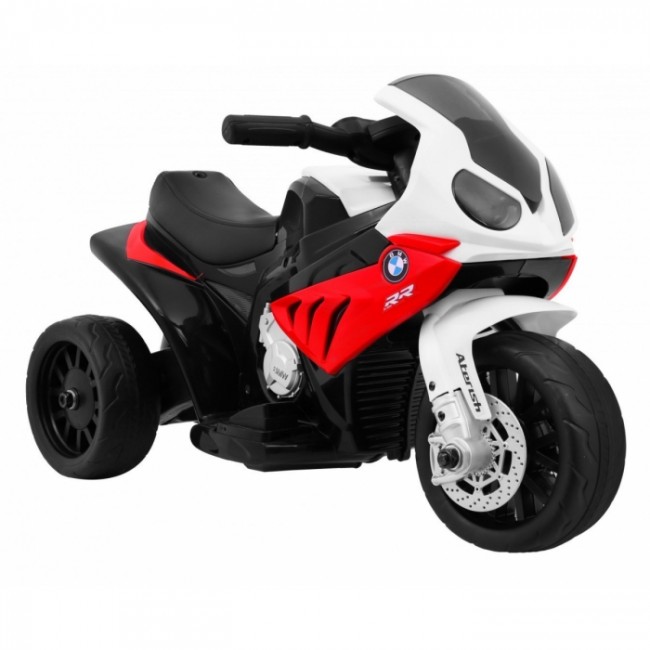 Motocicleta electrica BMW S1000 RR MINI, roti din plastic, scaun tapitat, 67x35.5x42 cm, putere 6V - Rosu