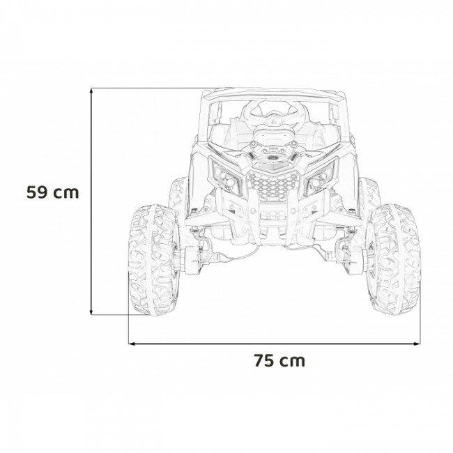 ATV electric cu telecomanda BUGGY DEFEND 4 X 4 JH-105, roti EVA, scaun tapitat, 106x75x59 cm, putere 140W - Negru