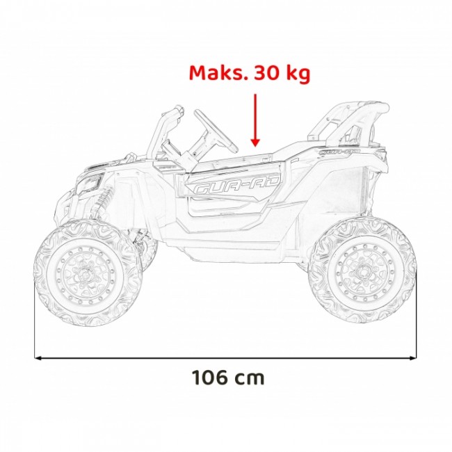 ATV electric cu telecomanda BUGGY DEFEND 4 X 4 JH-105, roti EVA, scaun tapitat, 106x75x59 cm, putere 140W - Negru