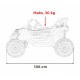 ATV electric cu telecomanda BUGGY DEFEND 4 X 4 JH-105, roti EVA, scaun tapitat, 106x75x59 cm, putere 140W - Negru