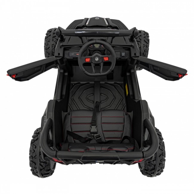 ATV electric cu telecomanda BUGGY DEFEND 4 X 4 JH-105, roti EVA, scaun tapitat, 106x75x59 cm, putere 140W - Negru