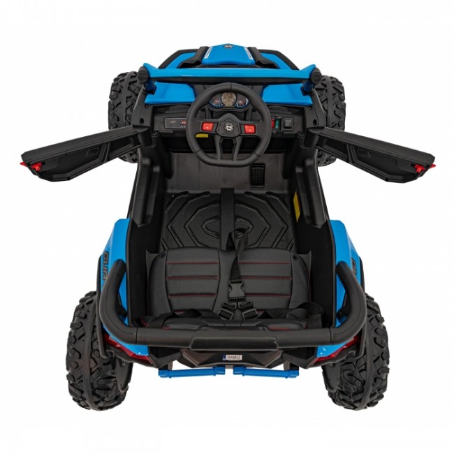 ATV electric cu telecomanda BUGGY DEFEND 4 X 4 JH-105, roti EVA, scaun tapitat, 106x75x59 cm, putere 140W - Albastru