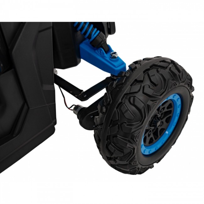 ATV electric cu telecomanda BUGGY DEFEND 4 X 4 JH-105, roti EVA, scaun tapitat, 106x75x59 cm, putere 140W - Albastru