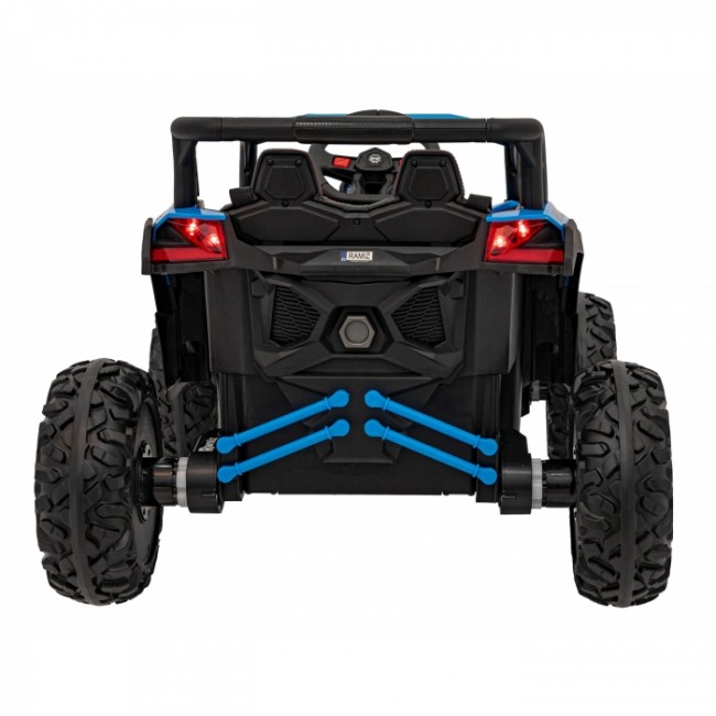 ATV electric cu telecomanda BUGGY DEFEND 4 X 4 JH-105, roti EVA, scaun tapitat, 106x75x59 cm, putere 140W - Albastru