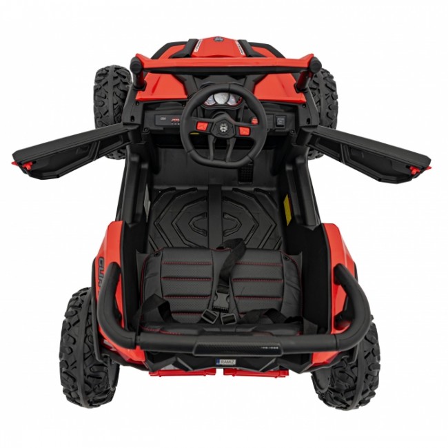 ATV electric cu telecomanda BUGGY DEFEND 4 X 4 JH-105, roti EVA, scaun tapitat, 106x75x59 cm, putere 140W - Rosu