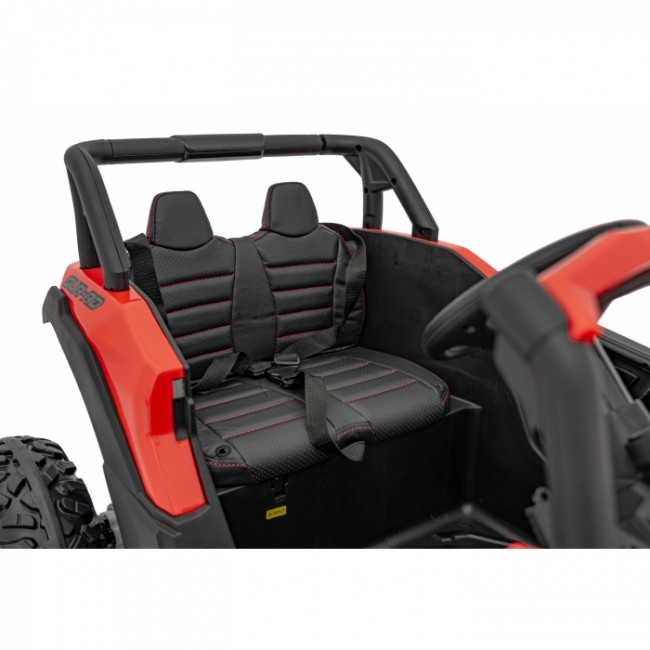 ATV electric cu telecomanda BUGGY DEFEND 4 X 4 JH-105, roti EVA, scaun tapitat, 106x75x59 cm, putere 140W - Rosu