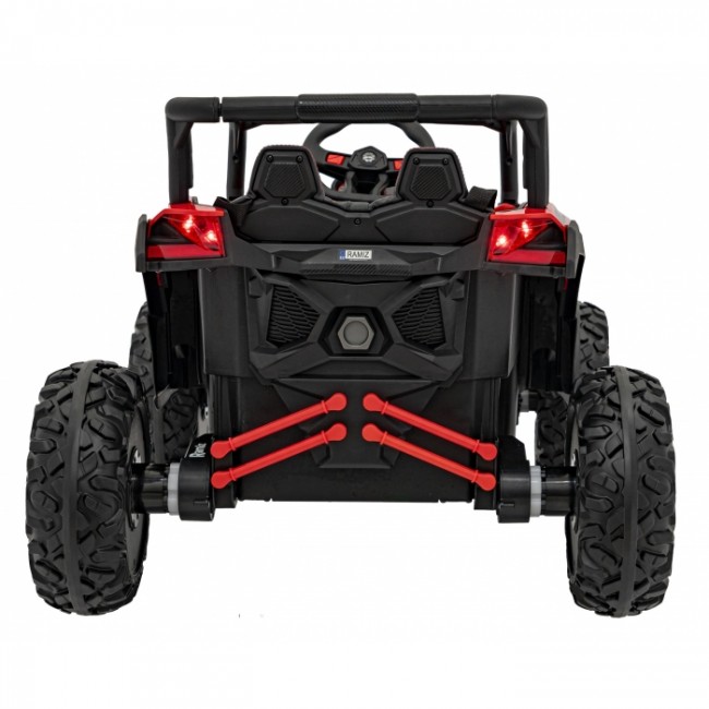 ATV electric cu telecomanda BUGGY DEFEND 4 X 4 JH-105, roti EVA, scaun tapitat, 106x75x59 cm, putere 140W - Rosu